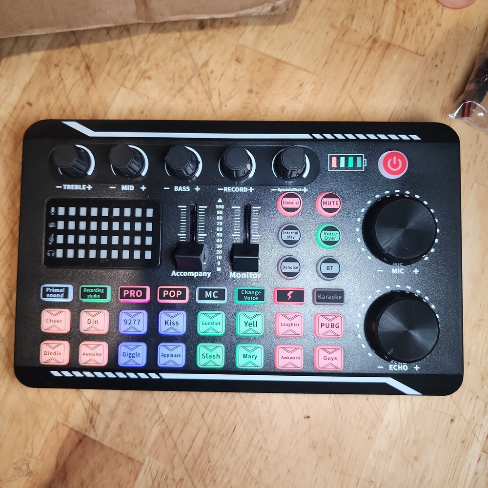 Live Sound Card and Audio Interface with DJ Mixer Effects and Voice Changer